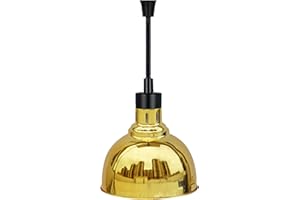 Hengqiyuan Scaldavivande Lampada Lampadina di Calore per Alimenti 250W Commerciale Regolabile Appeso Lampade di Calore per Alimenti Ristorante Servizio di Ristorazione Scaldavivande Pizza Warmer,D'oro
