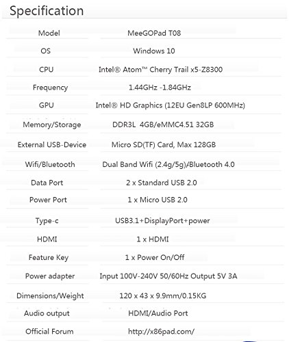 MeeGopad T08pro Intel Quad Core Licensed Windows10 4G ram 64G storage 4USB type C mini pc compute stick,Stick PC (4G 64G STANDARD) - 9