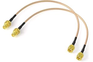 BINGFU Kabel RPSMA, 30 cm, wtyczka RP-SMA na gniazdo RG-316, przedłużacz, kabel koncentryczny WiFi (2 sztuki) do bezprzewodowych mini PCI Express PCIE kart sieciowych WLAN, routera bramki