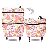 Art und Weise druckte Schlepper Wagen, mit dicken, breitet und qualitativ hochwertiges hochwertiges Oxford Tuch Gurt Design, falten, modisch und bunt, Einkaufstaschen, sondern auch Handtaschen, Herz-Schalter, bequemes Einkaufen leicht.