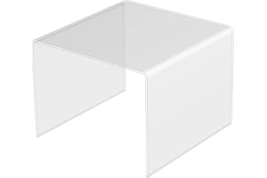 3R W Design Acrylic Display Shelves- Clear Display Plastic Perspex Stands Risers Plinths (4mm-thick-20x20x15)