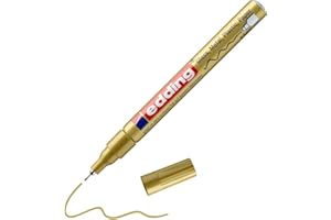 edding 780 Marqueur peinture brillante - or - 1 feutre peinture brillante - pointe extra fine,8 mm - pour dessin, coloriage, scrapbooking - étanche, très opaque