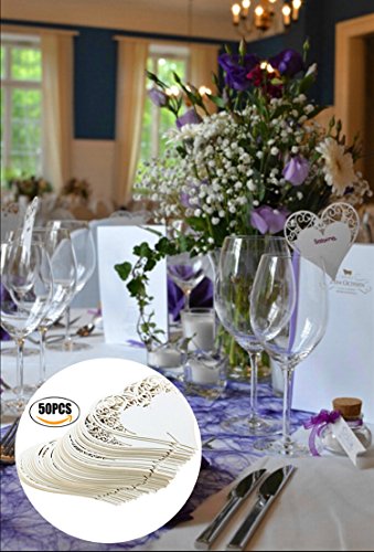 TINKSKY 50pcs Tischkarten Namenskarten Platzkarte / Namensschild / Namenskarte / Tischkarte / Tischkärtchen für Hochzeiten Feste oder Partys Weiss - 3