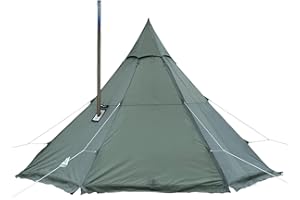 Tente de Camping Chaude avec poêle, Tente POMOLY Hex Plus Verte Tipi avec Prise de poêle, 2 à 6 Personnes pour la randonnée, la Chasse