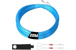 KingYH Guía Pasacables 20 metros Ø4mm con 2 Muelle de Guía y Velcro Reutilizables Guía Pasacables Profesional Guia Cable Electrico Guía Pasacables Eléctrica Pasacables Instalación de Cableado Auxiliar