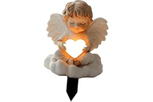 KiBcsLic Engel Dekorativer Gartenstecker 2D Schild, Cherubs Ornament für Pflanzgefäße, Junge