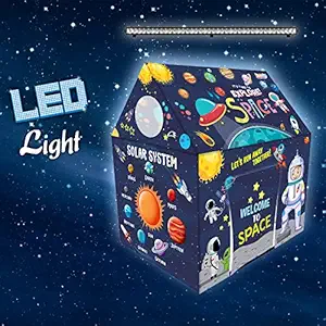 KrocieToys Space Playhouse Tent for Kids, Play Tent for Girls and Boys , Indian Play Tent for Kids (with LED Light)