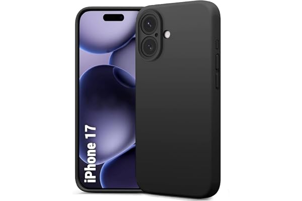 TheGiftKart Liquid Silicone Back Cover Case for iPhone 17 Soft Micro-Fibre Lining Inside Camera & Screen Protection Shockproof Back Cover Case for iPhone 17 (Silicone, Black)