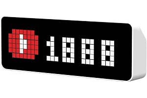 ULANZI TC001 Smart Pixel Clock, Social Media Counter, Digital väckarklocka med väder, AWTRIX Simulator, Retro Pixel Art Displ