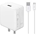 30W Charger for Tecno Spark Go 2021 Charger Original Mobile Charger Fast Charging Android Qualcomm 3.0 Charger Hi Speed Rapid Charger with 1.2m Micro Cable - (White, Dash, 3.0, H-251)