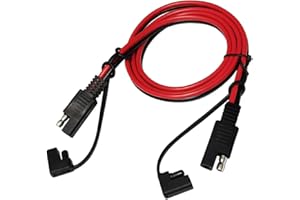 Liwinting Cable Conector SAE, Cable de Extensión Automotriz SAE a SAE Arnés de Cable de Extensión de Conexión/Desconexión Rápida de 2pines 14AWG con Soporte de Tapa Antipolvo, 3m/9.84ft