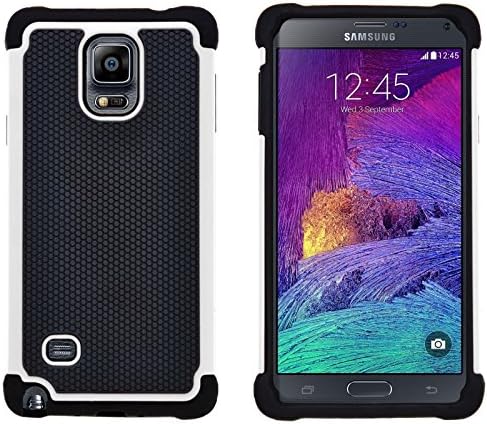 Galaxy Note 4 Case, G-Shield Shockproof Tough Dual Layer Hybrid Case [Rugged Armour] [Shock Absorption] [Impact Protection] Cover For Samsung Galaxy Note 4 - White