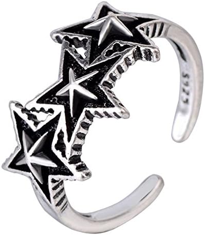 Emorias 1 Pcs Punk Style Man's Ring Fashion Star Beautiful Open Ring Jewelry Accessories Ring Can be Adjustable Lover Gift