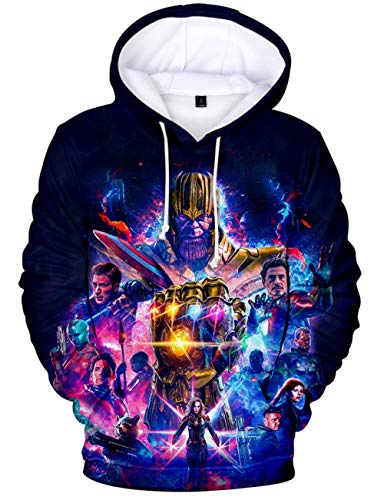 YIMIAO Avengers Endgame Garçon Sweat-Shirts SuperHéro Iron Man, Hulk Cosplay Costumes Hoodie(XS)