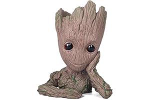 thematys Maceta Baby Groot - Decoración Aficionados del Cine, Figura de Acción Clásica, Merchandising Oficial, Ideal para Plantas y Bolígrafos, Regalo Original, 14x9x8cm