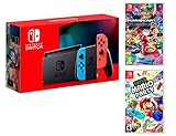 Nintendo Switch Rouge/Bleu Néon 32Go Pack Super Mario Party + Mario Kart 8 Deluxe