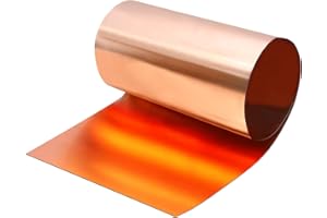 WINFOX 99.9% Pure Copper Sheet Metal Roll, Copper Foil Strip 1000mm x 100mm x 0.5mm, for Roofing Repairs, DIY Crafts, Jewellery Making, Welding