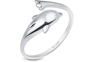 Amberta Bague d’Orteil en Argent Sterling 925 Réglable pour Femme | Vague Coeur Fleur Ouverte Dauphin Couronne Feuille Bijoux de Pied Plage Bohème