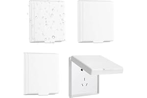 DABBOO 4 Cache Prise Cache Prise Electrique Cache Interrupteur Mural Résistants à la Saleté et Durables Adaptés à la Salle de Bain Au Jardin à la Cuisine et à L'extérieur (Blanc)