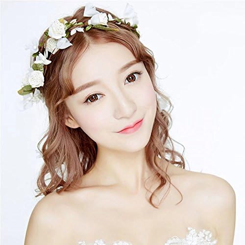 Women Girls Silk Yarn Flowers Crown Hair Jewelry Flowers Wreath Hair Headband Garland, Wedding Festival Bride Haarkranz Flower Headband Casual Outdoor Beach Party Adults or Children