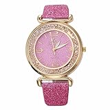 Ouneed® Uhren , Luxus Bling Damen Uhren Strass Keramik Kristall QuarzuhrenKleid Uhr (Pink)