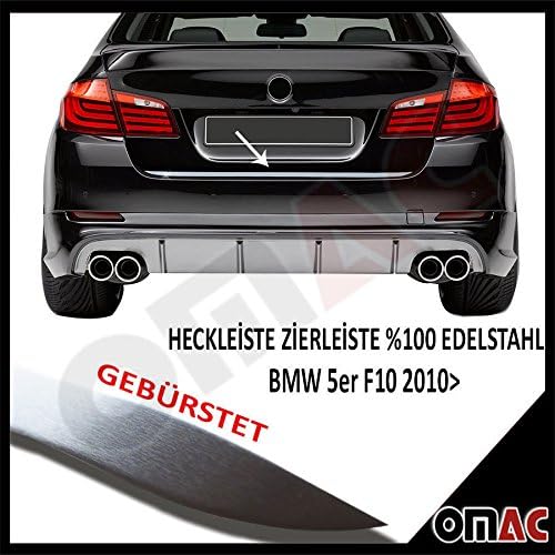 BMW 5 Series F10 Sedan Chrome Rear Strip Trim Brushed Stainless Steel from 2010