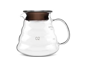 FDIT 500ml Coffee Tea Glass Jug Cloud Pot Drip Kettle Range Moka Server Espresso Maker Tank Thickened Heat Resist Hand Pour