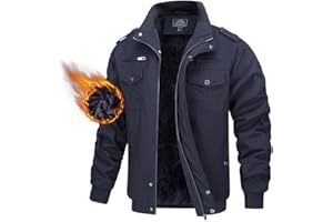 TACVASEN Uomo Giacca Militare Invernale Jacket Casual Interno in Pile Caldo collo in Piedi