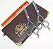 CANDURE®- Professional 5.5" Hairdressing Barber Salon Scissors, Thinning Scissors set , Multi Zebra with Gold Screw Plus Brown Presentation Case