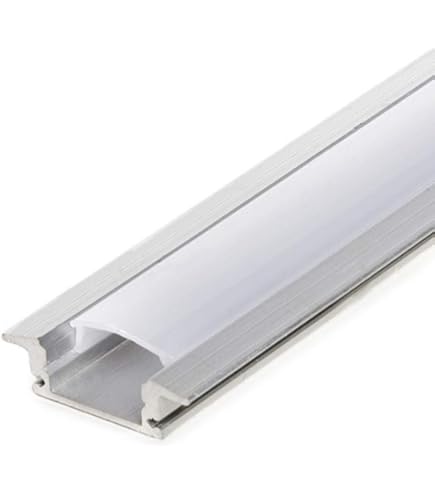 Perfil Aluminio Empotrar Integración Obras Modelo B 1 Ala, Para Tiras LED Hasta 9mm, Barra 2 Metros - Completo