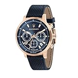 MASERATI Herren Chronograph Quarz Uhr mit Leder Armband R8871134003