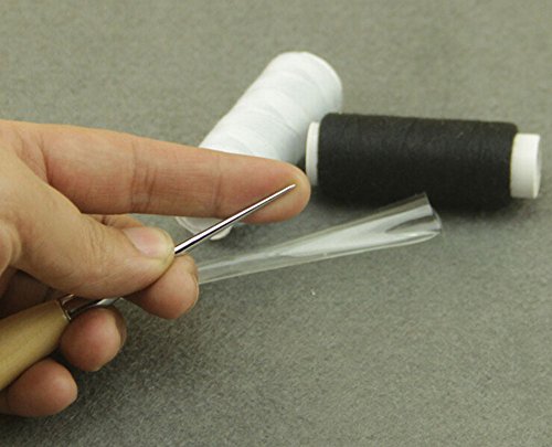 Malayas® DIY Leder Handwerk Holzgriff Nähen Ahle Werkzeug Fingerhut Ahle Gewachst Loch Stanzen Nähzeug - 7