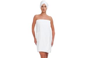 Knuffnee Women Wrap Towel Shower Spa Wraps Terry Cloth Bathrobe Adjustable Bath Wrap