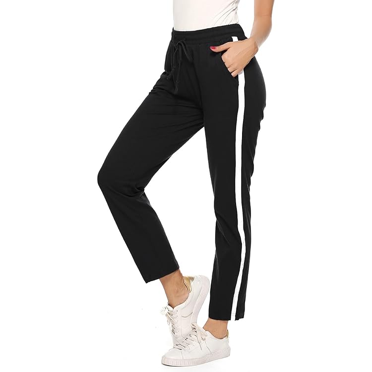 Litherday Joggingbroek voor dames, lange vrijetijdsbroek, katoenen sportbroek, rechte broek met elastische tailleband en zakken, vrijetijdsbroek voor yoga en training, lichtgrijs, XXL