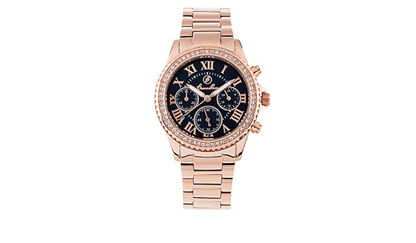 Bronzallure Donna Orologio Oro Rosa Analogico Con Cronografo Classico  Stainless Steel Con Quadrante In Stile Blu Notte : Amazon.it: Orologi