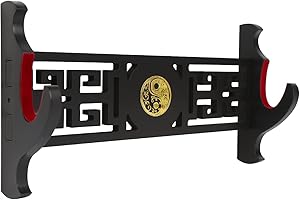 Dfdvye Schwertstnder 1-Tier Tai Chi Symbol samtgepolsterter Katana Halter Samurai Schwert Display Rack Zauberstab Lichtschwert Wakizashi Schwert Stnder Display Aufhnger