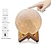 Price comparison product image Moonlight Lamp, T-MIX Night Light 3D Printing Moon Lamp Lunar USB Charging Night Light, Touch Control Brightness Two Tone, Diameter 3.94 Inch