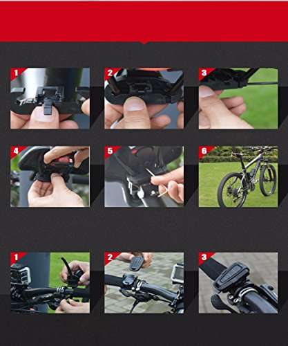 OUTERDO 3 in 1 Fahrrad Wireless Rücklicht Fahrrad Fernbedienung Alarmschloss Feste Position Mountain Bike Smart-Bell-COB-Endstück-Licht USB-Lade - 8