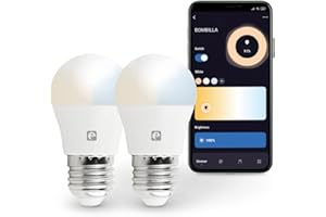 Garza Smart - Pack 2 Bombilla LED Inteligente Wifi Esférica, 5.5W (equivale a 40W de incandescencia), E27, CCT, Intensidad regulable, Programable, Control por voz y app, Alexa/Google, WiFi 2.4GHz