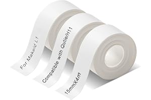 ‎ASHYLE Qutie Gewidmet Etiketten Selbstklebend - 15mm Wasserdicht Anpassen Klebeetiketten - Kompatibel Mit PRT Qutie/Makeid L1 - Drucken Sie Barcode, Name, Datum, Preis usw (Weiß003, 3 Rollen)