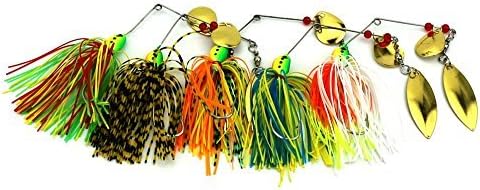 LENPABY 5 pcs lures Fishing Hard Spinner Lure Spinnerbait Buzz Bait Jig Spoon Bait Pike Bass 16.3g/0.57oz