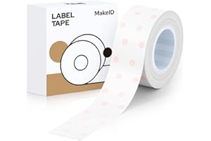 MakeID Cinta de etiquetas compatible con 16 mm x 4 m autoadhesiva resistente al calor de color como reemplazo para MakeID L1/Q1/E1 Rosa fleck