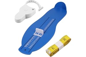 HEUSKAY Foot Measure Sizer Device,Professional Foot Sizer Tool with Soft Tape Measure(300cm) for Kids and Adults,UK/EU Standard Shoe Sizer 18-47 (Blue)