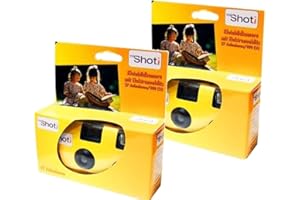 GENERISCH 2 x 1A Photo PORST fotocamera usa e getta Topshot giallo/camera nuziale/fotocamera per feste (27 scatti, pellicola da 35 mm, automatica, flash)