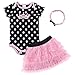 Baby Girls Infant Cotton Short Sleeve Rompers +Tutu Skirt+Headband 3pcs Set