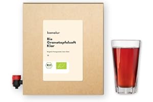 KAMELUR 3 litri di succo di melograno BIO - 100% succo diretto di melograno BIO senza additivi - succo di melograno in pratica scatola di succo di frutta