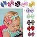 MESFOOD Headband,10PC Babys Headband Hairband Elastic Wave Point Bowknot Photography