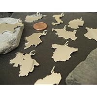 1 Landkarten Anhänger Ihrer Wahl in 925er Silber (ein Kontinent)