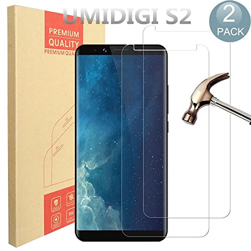 [2 Pack] UMIDIGI S2 Screen Protector, PULEN Premium Quality Tempered Glass Protective Film 0.33mm Anti-Bubble Shield 9H Hardness Clear Scratch Resist Bubble-free Anti-Fingerprint for UMIDIGI S2