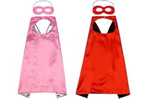 Proumhang Mantello Maschera set Halloween Natale Carnevale Bambini Festa di compleanno Cosplay Performance Costume Mantello Mantelli da Supereroe per Bambini da 1 a 9 anni